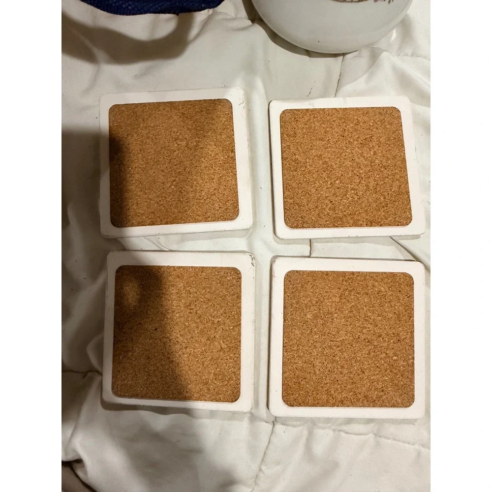Norman Rockwell Four Freedoms Ceramic Coasters Set 4 Unisex Cream Americana Art